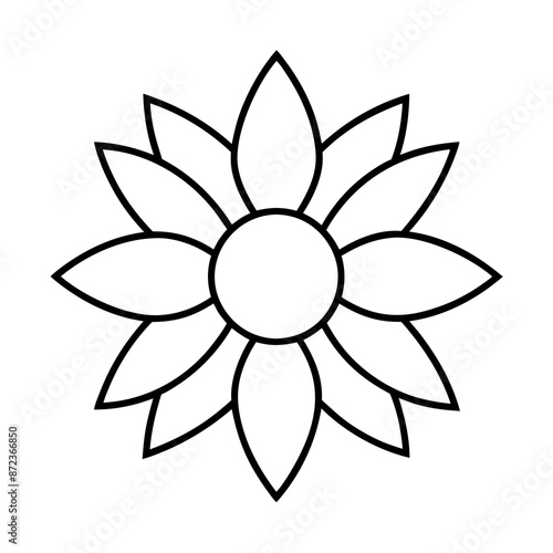 illustration of a flower line art vector logo icons.