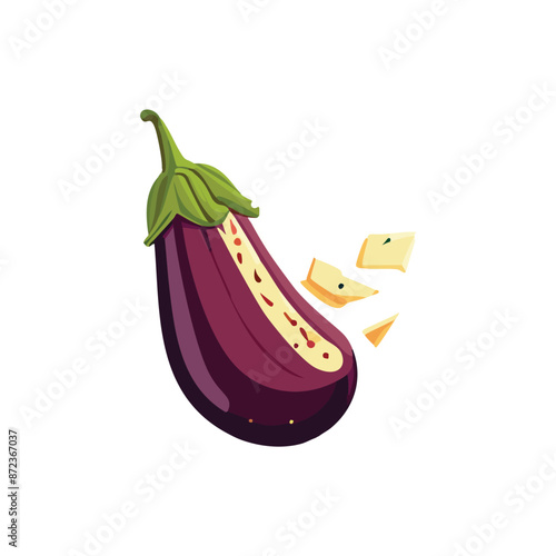Vector Visual Depiction of Eggplant Parmesan