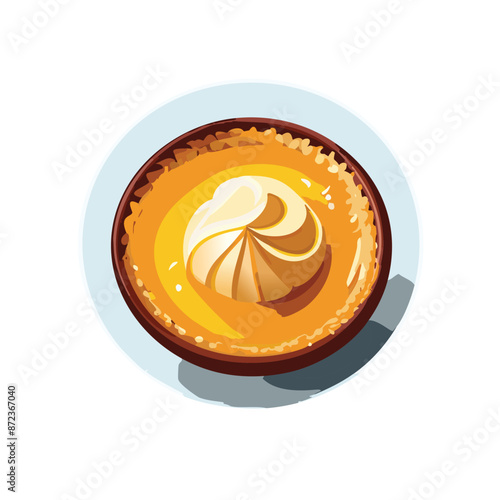 Vector Illustration of Creme Brulee