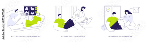 Orthopaedic surgery abstract concept vector illustrations.