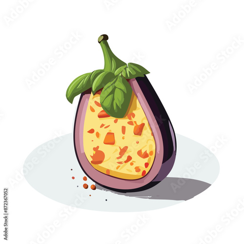 Vector Visual Depiction of Eggplant Parmesan