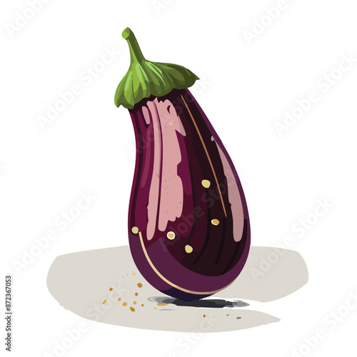 Vector Visual Depiction of Eggplant Parmesan