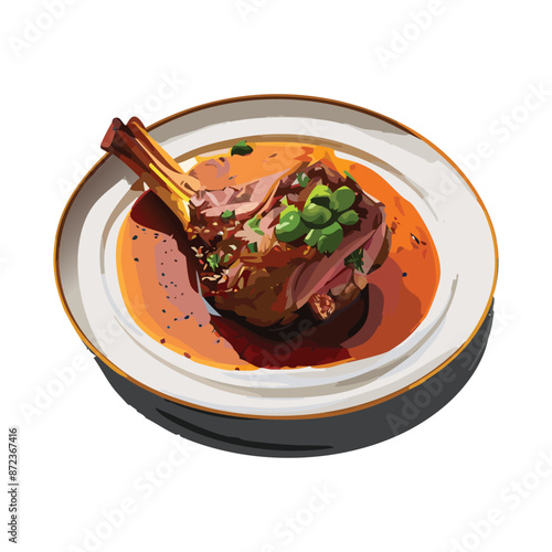 Lamb Shank served on big plate