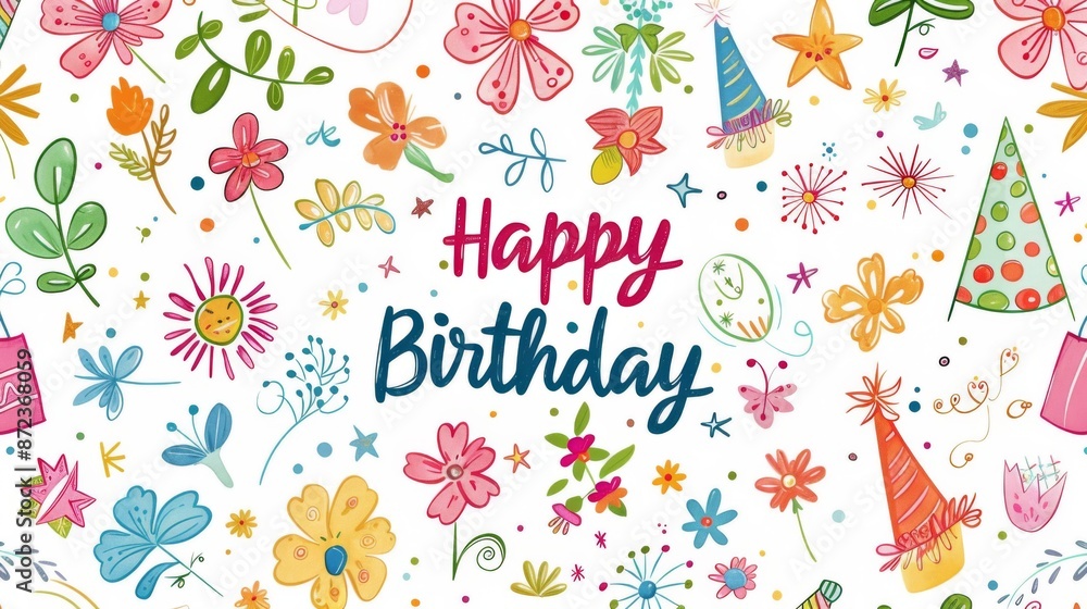 Happy colorful birthday illustration background Happy colorful birthday illustration background