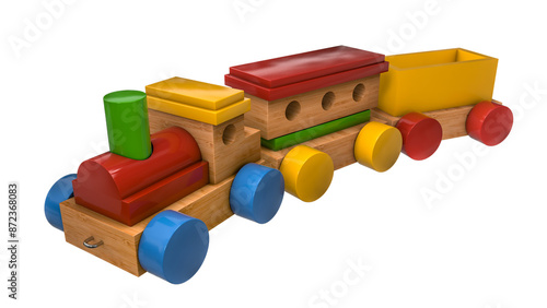 #D wood toy train