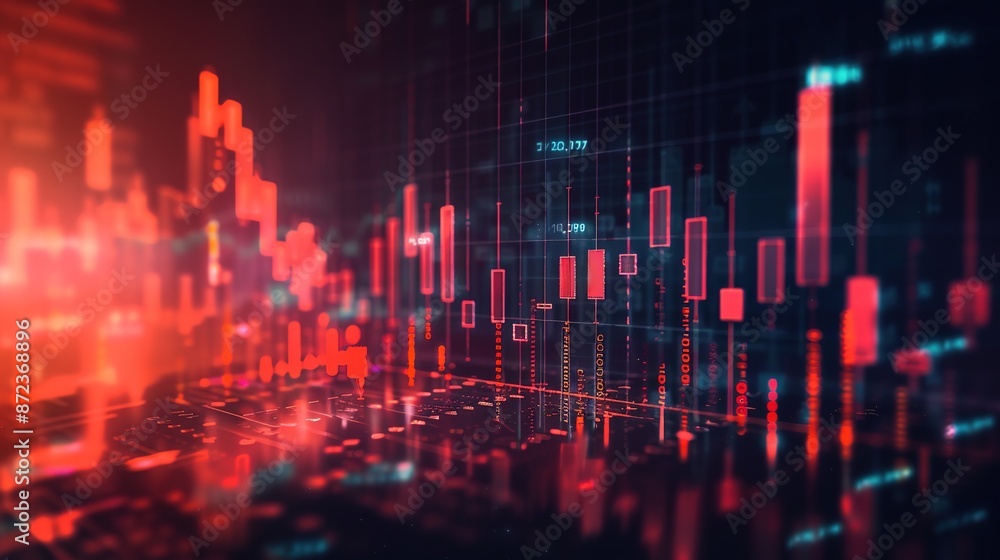 Moody Financial and Banking Data Background with Dark Theme Moody Financial and Banking Data Background with Dark Theme