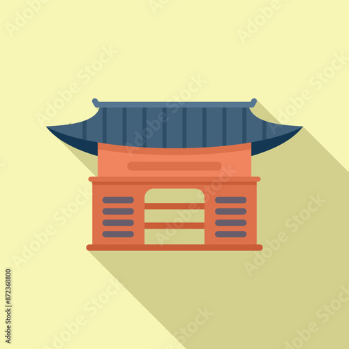 Illustration featuring a traditional korean house, highlighting the unique architectural style of korea