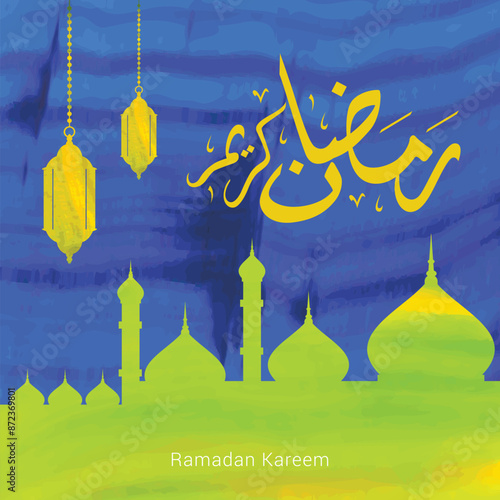 Ramadan Kareem design  vector illustration. Ramadan Kareem themes design concept with flat style vector illustration. Suitable for greeting card, poster and banner.