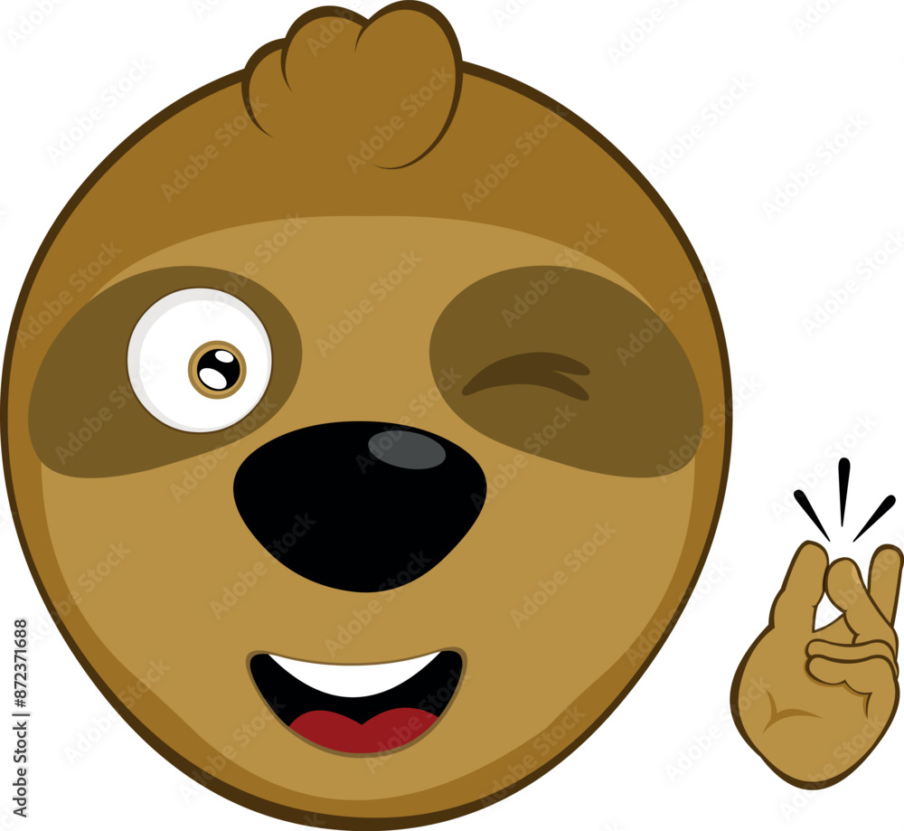 Fototapeta premium vector illustration head animal bear lazy cartoon wink eye hand okay or excellent gesture