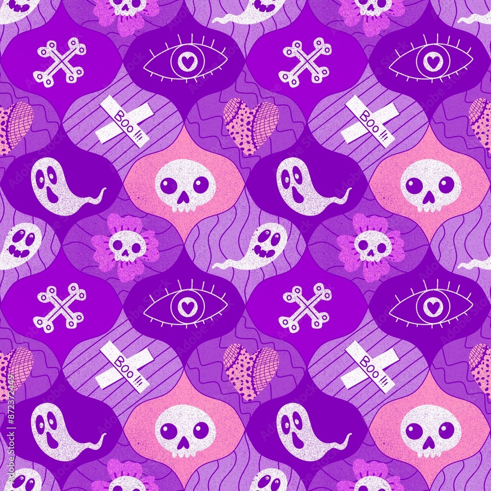 Halloween party seamless pattern for wrapping paper and fabrics and linens Halloween party seamless pattern for wrapping paper and fabrics and linens