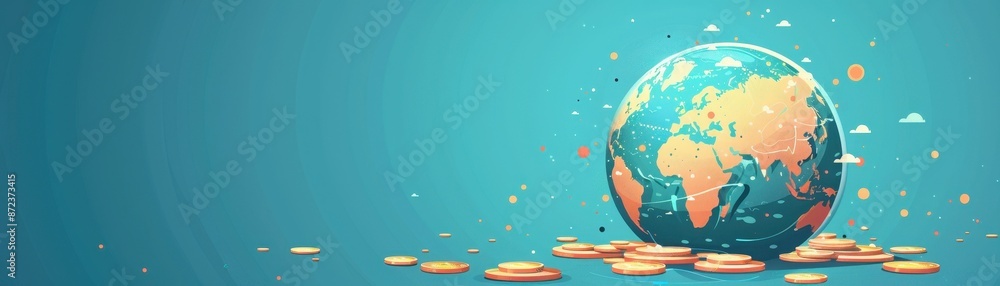 Naklejka premium Financial analyst modeling economic scenarios with nodes, Financial Modeling, Economic Analysis