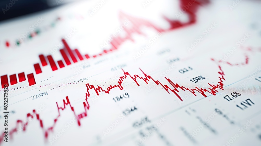 Futuristic 3D Stock Market Figures on Clean White Background with Copy Space for Text Futuristic 3D Stock Market Figures on Clean White Background with Copy Space for Text
