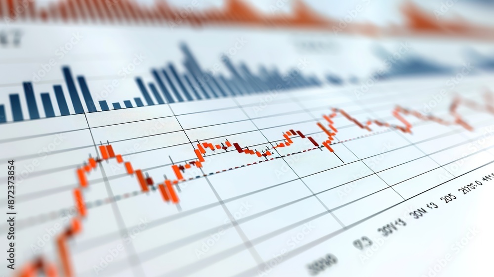 3D stock market figures on white background, no people, space for text 3D stock market figures on white background, no people, space for text