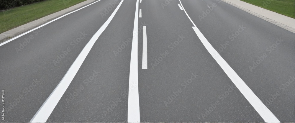 Empty asphalt road with cycle track Empty asphalt road with cycle track