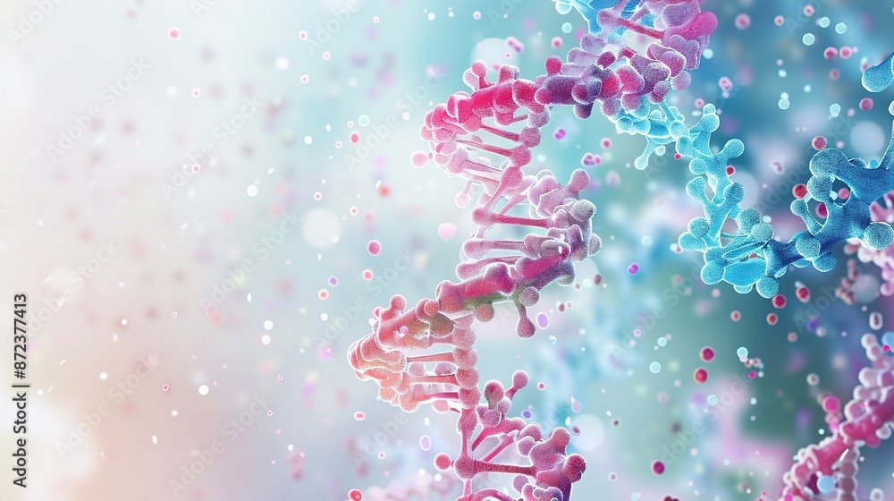 Molecular Biology Artistry: Creative Illustration on Bright Background Molecular Biology Artistry: Creative Illustration on Bright Background