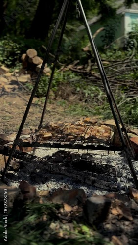 Wallpaper Mural A bootcamp bonfire in a forest Torontodigital.ca