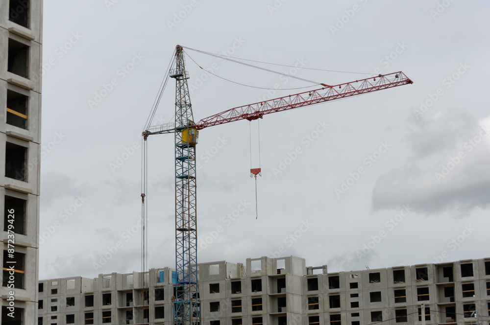 construction crane isolated on sky background construction crane isolated on sky background