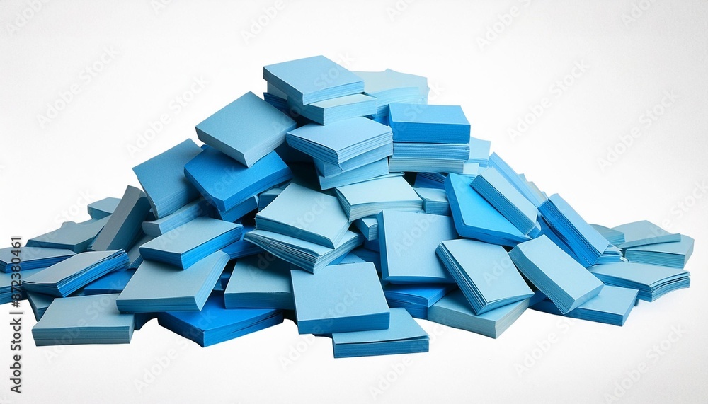 Untidy Notes untidy pile various colors blue square sticky post it note isolated ...
