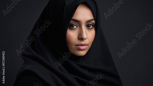 Muslim women wearing black hijab, women wearing veil, girl wearing veil, girl wearing black hijab, hijab, veil, muslim, black hijab, black background