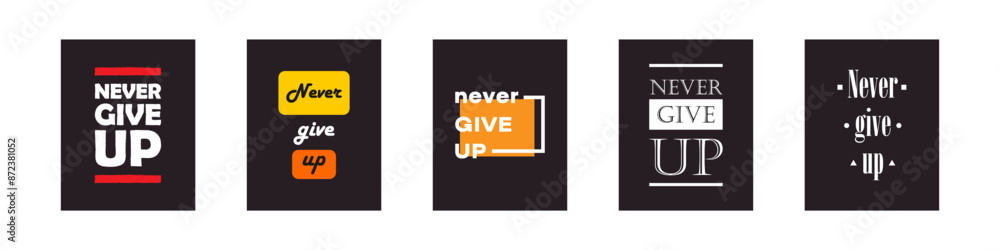 NEVER GIVE UP, slogan typography, tee shirt graphics, vectors illustration. Never give up, impossible is nothing, modern and stylish motivational quotes typography slogan. NEVER GIVE UP, slogan typography, tee shirt graphics, vectors illustration. Never give up, impossible is nothing, modern and stylish motivational quotes typography slogan.
