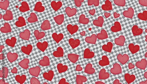 Red love heart pattern illustration