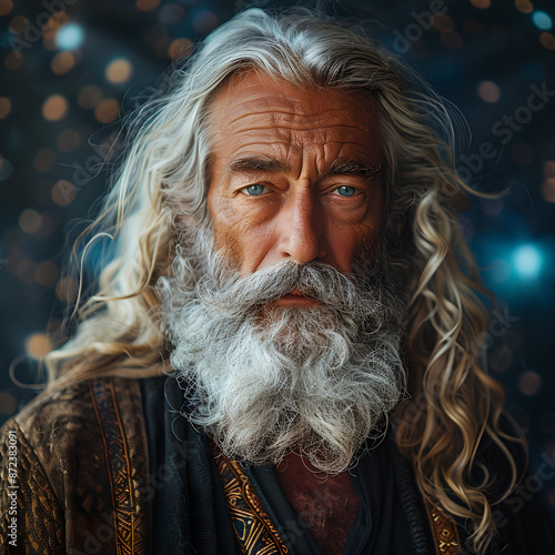 Norse Elder with White Hair photo