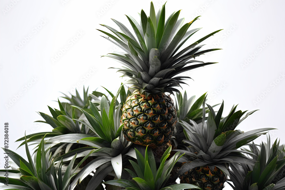 Obraz premium Tropical pineapple on a white background