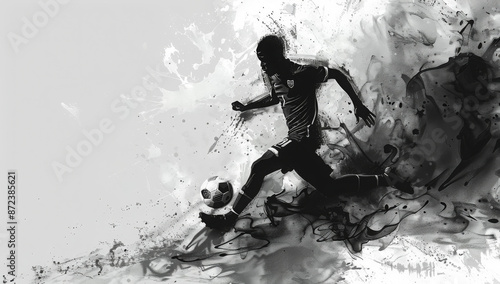 Fototapeta Naklejka Na Ścianę i Meble -  soccer football black and white abstract art
