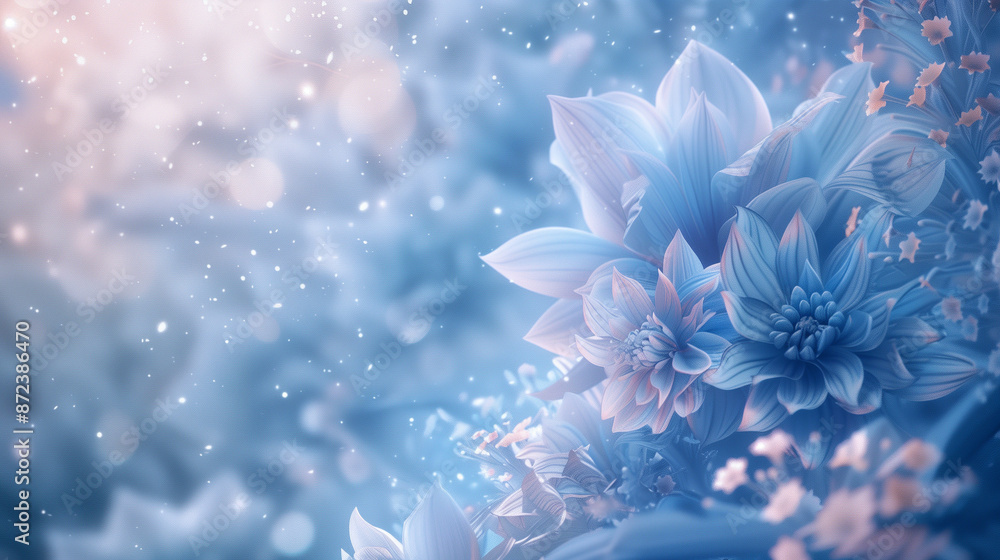 Serene Springtime Reverie: Delicate Blue Blossoms bathed in Soft Sunlight Serene Springtime Reverie: Delicate Blue Blossoms bathed in Soft Sunlight