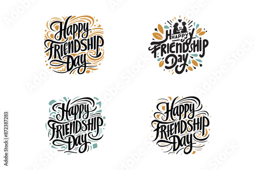 Happy Friendship Day vector typography illustration