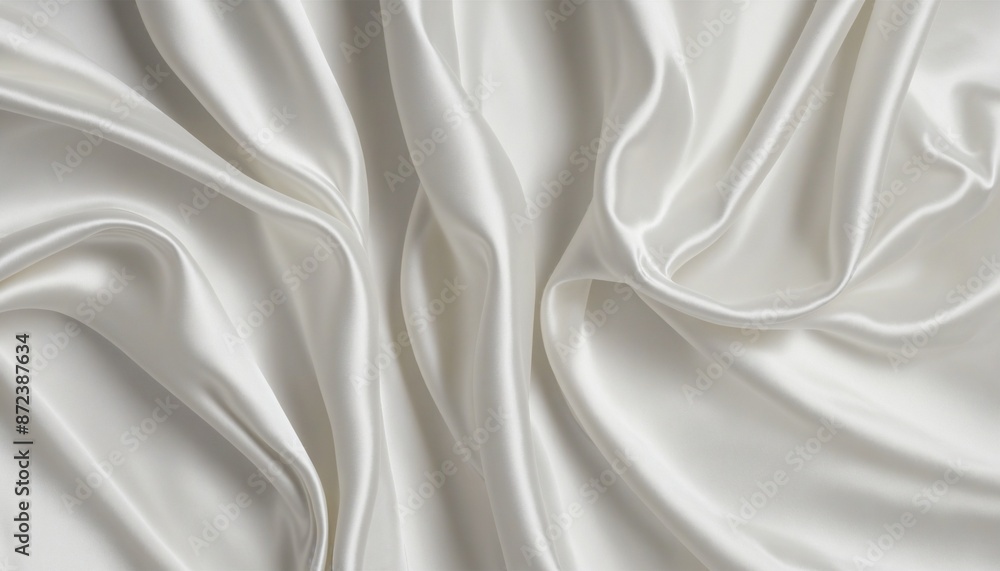 Fototapeta premium Elegant White Satin Drape with Textured Waves: Luxurious Background Design