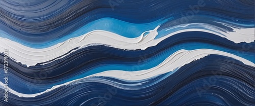 colorful blue oil painting wall paper photo