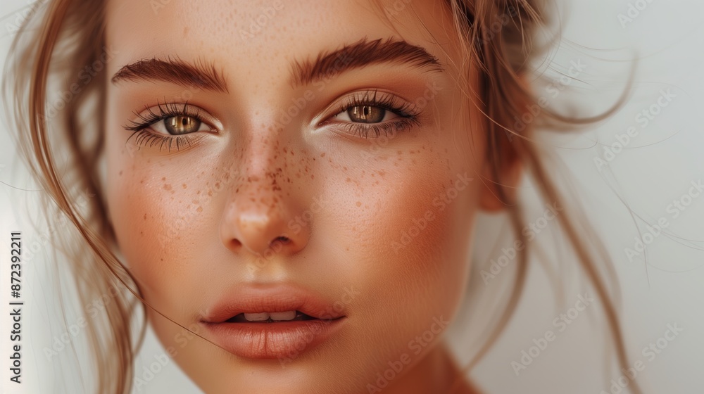 girl with beautiful skin glow, makeup and beauty girl with beautiful skin glow, makeup and beauty