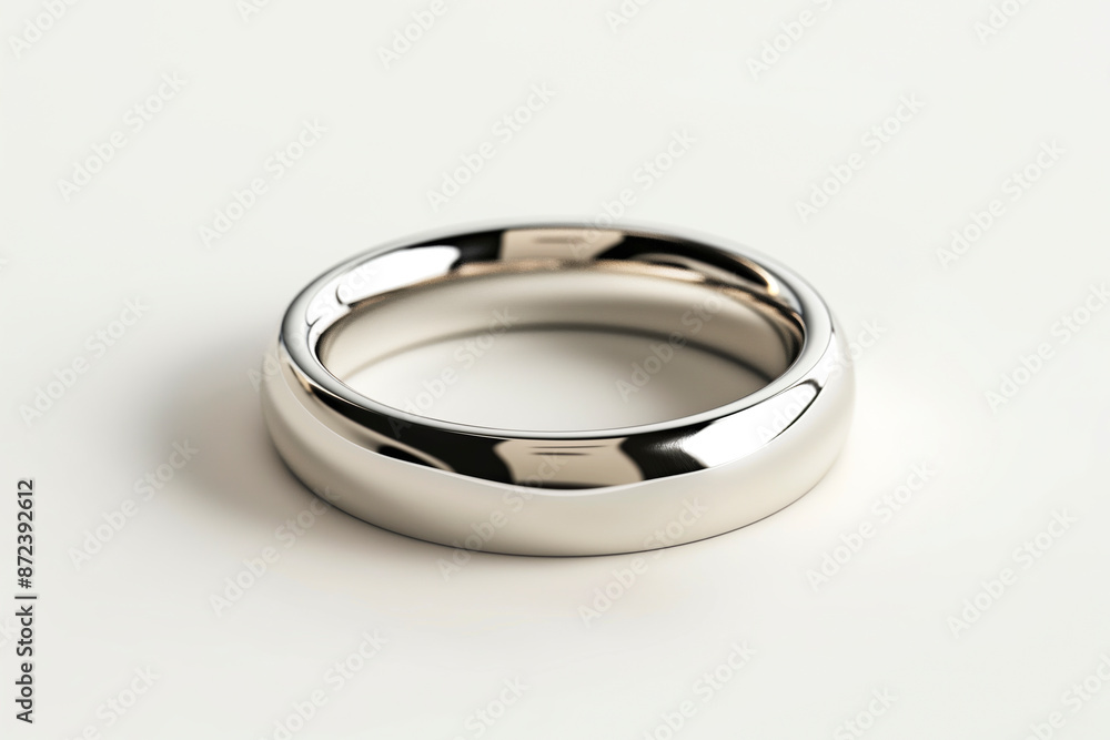 Isolated photo closeup of wedding ring made of white gold, white background Isolated photo closeup of wedding ring made of white gold, white background