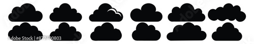 Cloud silhouette set vector design big pack of illustration and icon