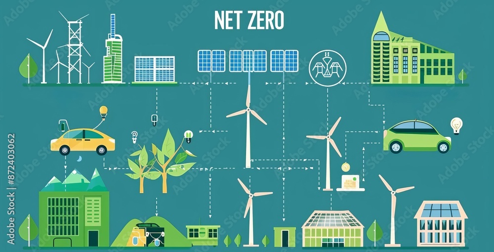 Net Zero Carbon Neutral An infographic showcasing net-zero carbon ...