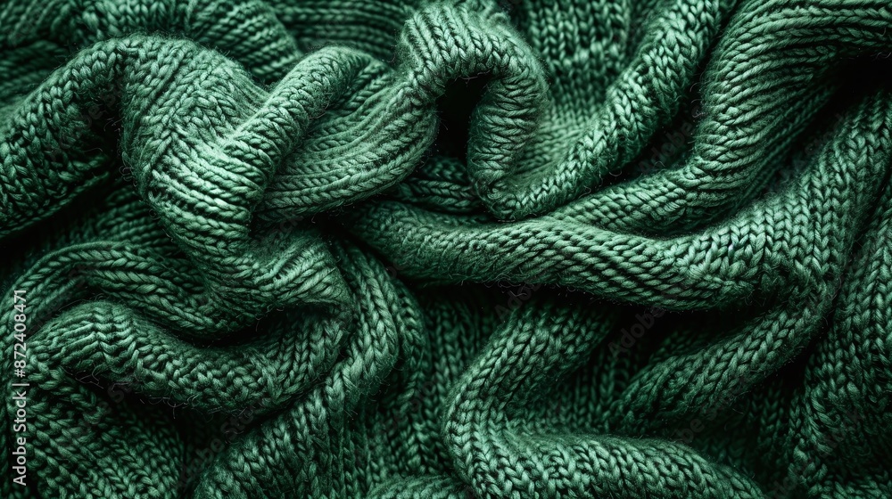 Green knitted fabric background. Close-up texture for design and print. Abstract fabric concept. Green knitted fabric background. Close-up texture for design and print. Abstract fabric concept.