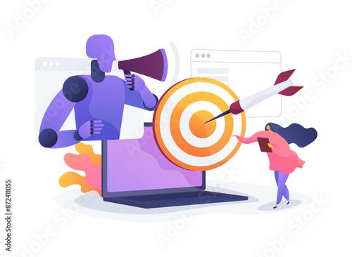 AI-Driven Targeted Marketing Strategies abstract concept vector illustration.