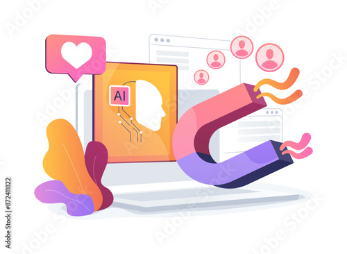 AI-Enhanced Automated Customer Engagement abstract concept vector illustration.