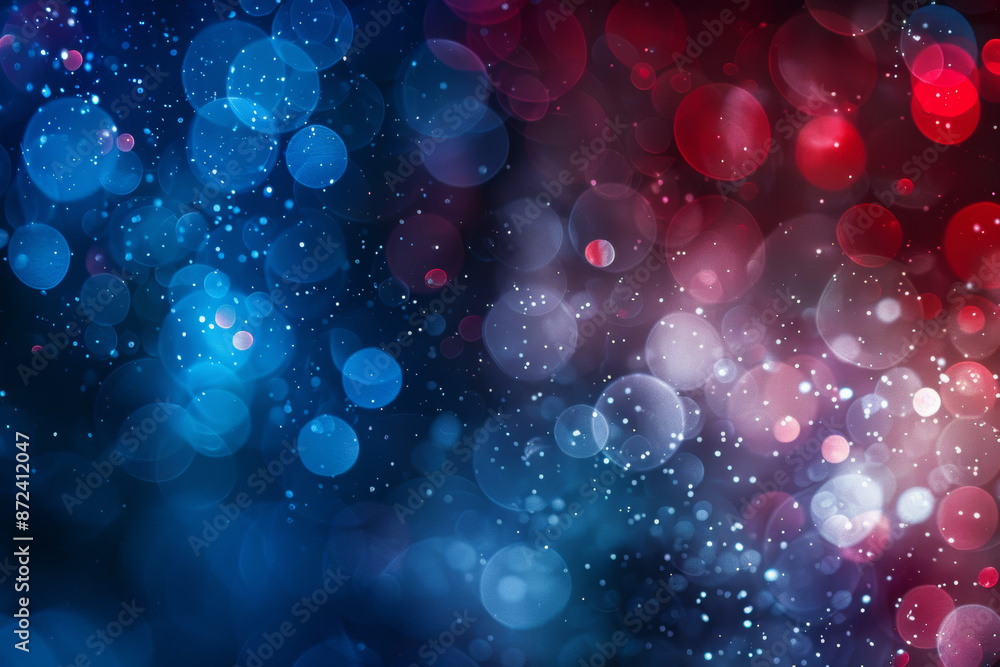 Abstract red white and navy blue glitter sparkle bokeh background. US flag colors, Independence Day, July 4th, labor day, elections, voting, background Abstract red white and navy blue glitter sparkle bokeh background. US flag colors, Independence Day, July 4th, labor day, elections, voting, background