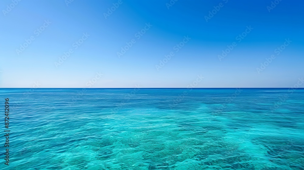 Fototapeta premium Calm Blue Sea with Clear Sky.