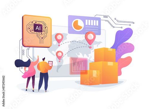 AI Forecasting for Efficient Supply Chain abstract concept vector illustration.