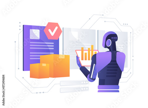 AI-Analyzed Supplier Performance abstract concept vector illustration.