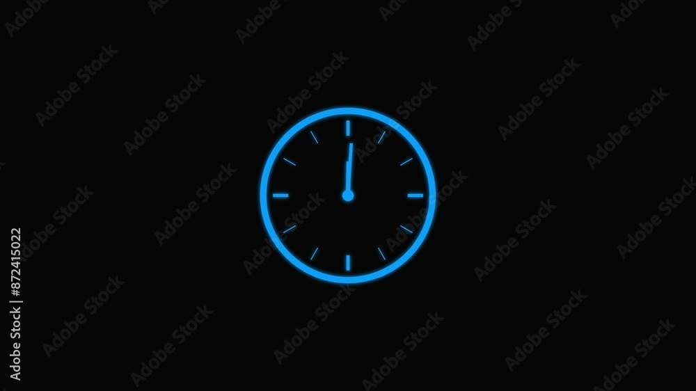 Analog clock icon, 24 hours arrow fast rotated clock animation. Analog clock icon, 24 hours arrow fast rotated clock animation.