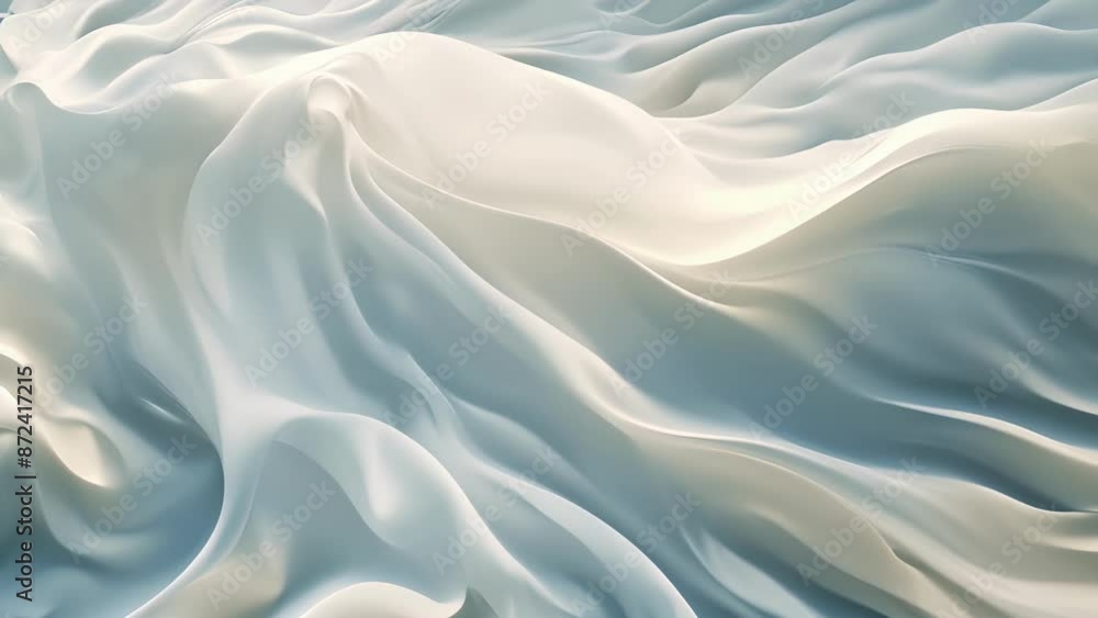 Soft folds of the fabric billow and ripple mirroring the movement of the ocean below. Soft folds of the fabric billow and ripple mirroring the movement of the ocean below.