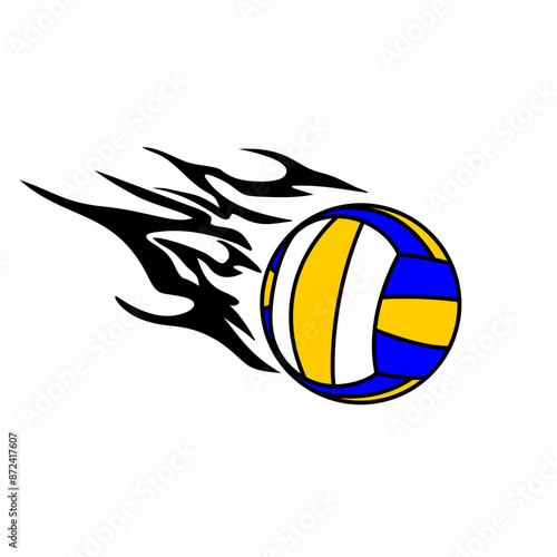 volleyball shot at high speed vector illustration