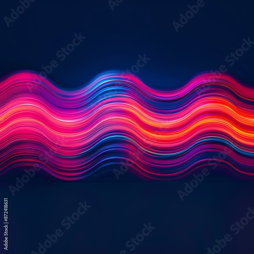 Abstract representation of sound waves as colorful lines, techniques, auditory visualization