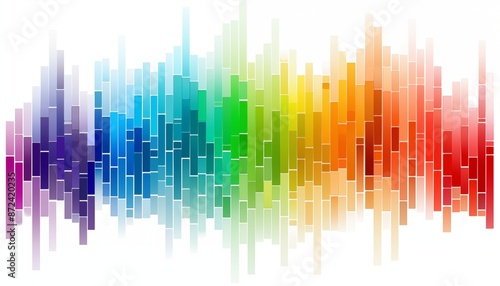 abstract rainbow background with line and squares blocks © gomgom