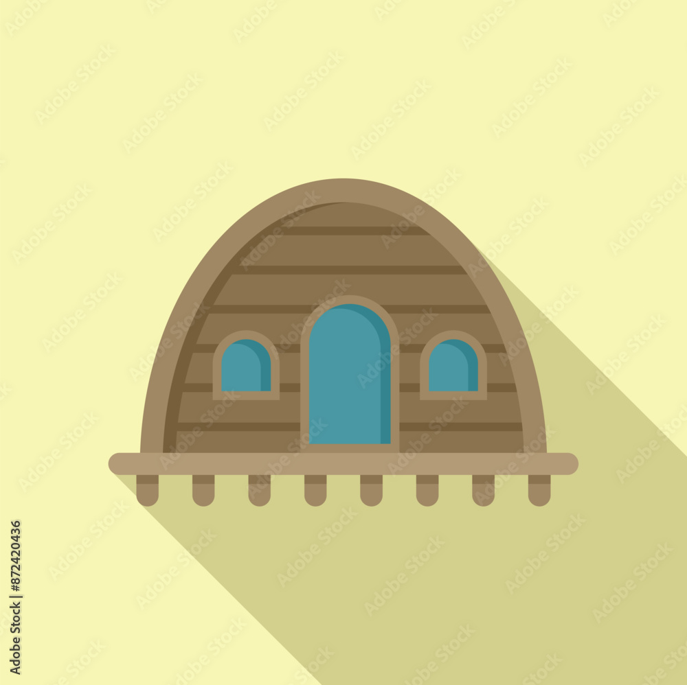 Eco friendly wooden hut bungalow building with big door and small windows for sustainable living Eco friendly wooden hut bungalow building with big door and small windows for sustainable living