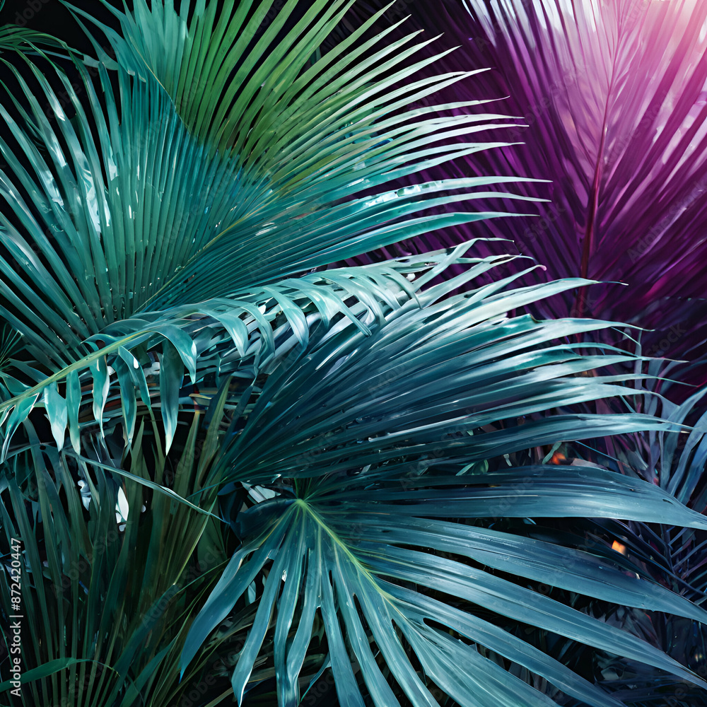 Fototapeta premium Colorful palm leaves